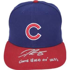 Derrek Lee Chicago Cubs Autographed 2008 Game Used Home Hat