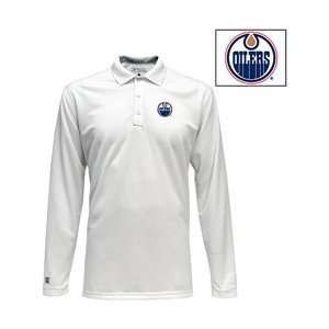   Oilers Victor Long Sleeve Polo Shirt   Edm Oilers White Extra Large