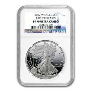 com 2012 W (Proof) Silver American Eagle PF 70 UCAM NGC Early Release 