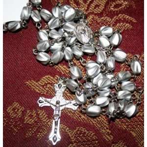  Unique Silver tone Rosary 