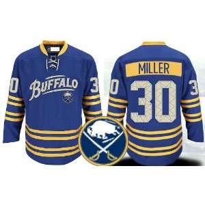Sabres Authentic NHL Jerseys #30 Ryan Miller Hockey Third Blue Jersey 