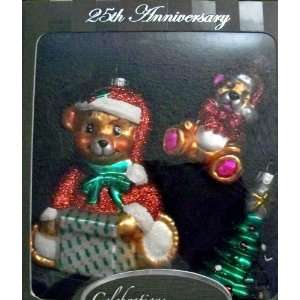  2010 Set of 3 Teddy Bear Christmas Tree 25th Anniversary 