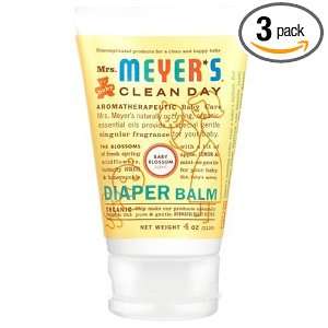 Mrs. Meyers Clean Day Diaper Balm, Baby Blossom, 4 Ounce Tubes (Pack 