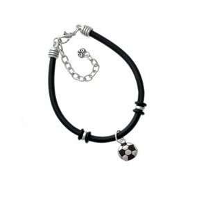   Soccerball   Two Sided Black Charm Bracelet Arts, Crafts & Sewing