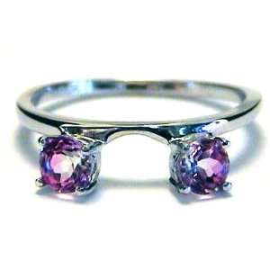  4 mm Pink Topaz Ring Wrap Guard Enhancer 10k white gold Jewelry