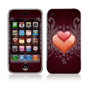  Apple iPhone 3G Decal Vinyl Sticker Skin   Double Hearts 