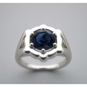   Hexagonal Ring With Natural Blue Sapphire 1.70CT Christophe Jewelry