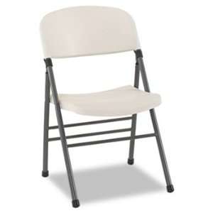Endura Resin Molded Folding Chair, Pewter Frame/White Speckle, 4 