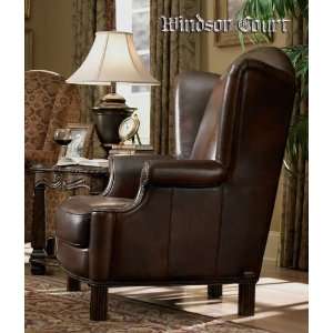  AICO Leather Wing Chair Windsor Court AI 70936 BROWN 54 