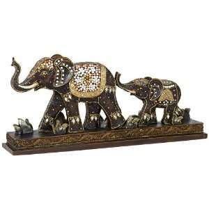 Mother Elephant with Baby Sculpture