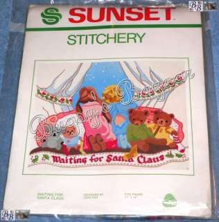 Sunset WAITING FOR SANTA Crewel Stitchery Christmas Kit  