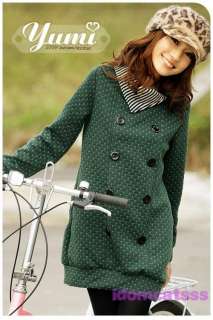 Black/Beige/Green Cute Japan Hoody Womens Sweater US sz S  