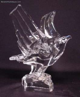 Beautiful Art Deco Design Signed Sevres France Crystal Eagle  