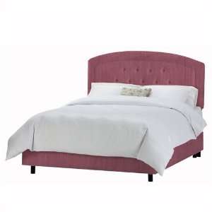  Skyline Furniture Tufted Arch Bed in Shantung Woodrose 