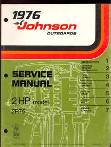 1976 JOHNSON OUTBOARD 2HP 2R76 SERVICE MANUAL  