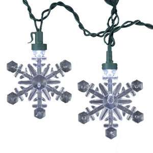   Outdoor 10 Light Snowflake White LED Novelty Light Set