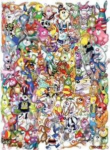 CEACO JIGSAW PUZZLE ONE HUNDRED RABBITS AND A CARROT KEVIN WHITLARK 