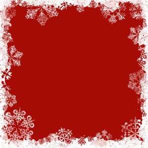  Red Snowflake Border 12 x 12 Paper Arts, Crafts & Sewing
