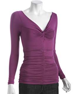 Casual Couture by Green Envelope wine stretch jersey twist front 