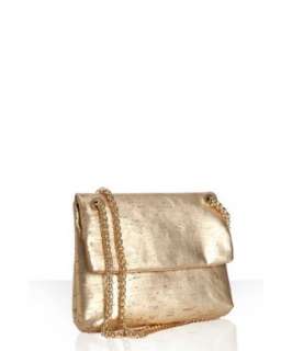 Elie Tahari gold metallic cork Cynthia chain shoulder bag   