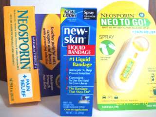 Neosporin + Pain Relief or New Skin Liquid Bandage  