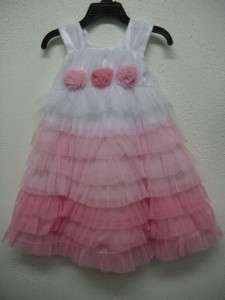 NWT JONA MICHELLE Girls Sz 3T Boutique Tulle Ruffled Dress Sleeveless 