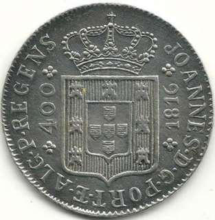 PORTUGAL 400 Reis 1816 Silver Coin RARE  