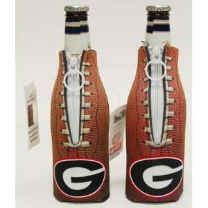  Set of (2) Georgia Bulldogs Football Bottle Coolie Koozies 