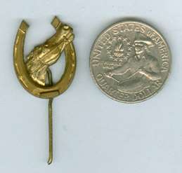 HORSE HEAD IN HORSE SHOE VERY OLD STICK PIN AD400  