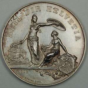 1890 Switzerland Silver Shooting Medal, Thurgau, R 1250  