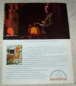 74 Franciscan MADEIRA glassware Paul Sullivan PRINT AD  