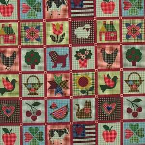  45 Wide Plaid Farm House Panel Red Fabric By The Panel 