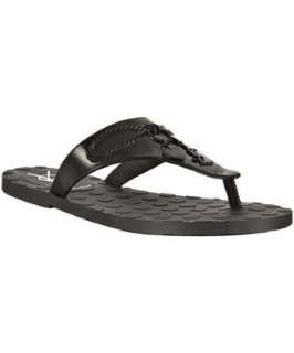 Yves Saint Laurent black rubber Biarritz thong sandals   up 