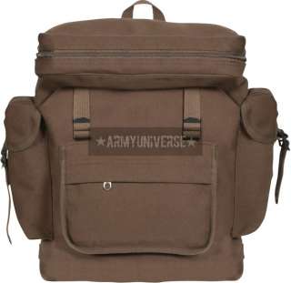 Brown European Style Rucksack Military Backpack 613902238404  