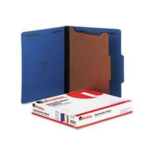 Pressboard Classification Folders, Letter, Four Section, Cobalt Blue,