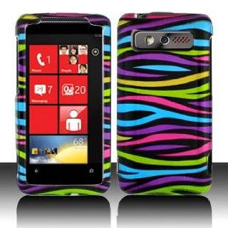 For Verizon HTC Trophy 6985 Accessory   Rainbow Zebra Design Hard 