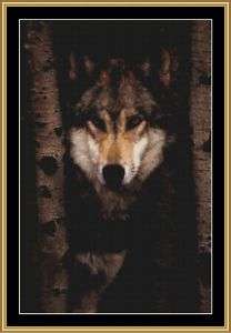 Cross Stitch Chart ~ ALONE ( wolf )  