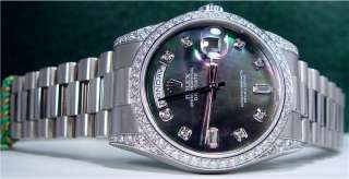   white gold rolex president brilliant tahitian mother of pearl diamond