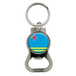 Aruba Flag   Bottle Cap Opener Keychain Ring