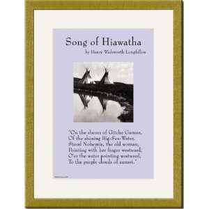  Gold Framed/Matted Print 17x23, Song of Hiawatha