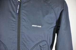 Authentic $450 Armani Jeans Dark Blue Windbreaker Jacket US S EU 48 