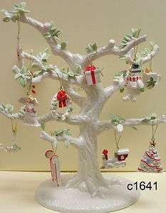 Lenox Ornament Tree & WINTER DELIGHT CHRISTMAS 12 ORNAMENTS nib  