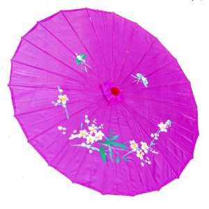  Chinese Cloth Flower Cerise Parasol 
