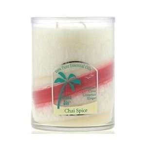 Aloha Bay Palm Wax Candles   Chai Spice   Nature Scented Two Wick Jars 