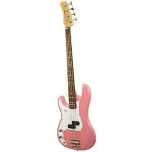   Main Street Left Handed Pink Electric Bass Guitar Musical Instruments