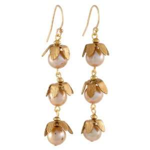  JOLI JEWELRY  Triple Pearl Dangle Earrings Jewelry