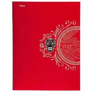 Five Star Graphic 4 Pocket Paper Folder, Red Design (72679 