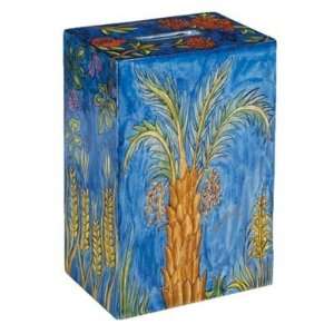   Hand Painted Rectangular Wooden Tzedakah / Charity Box by Yair Emanuel