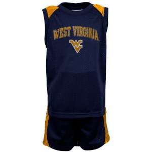    West Virginia Mountaineers Toddler Navy Blue Basketball Jersey Set