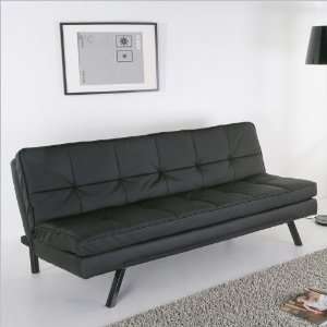  White Abbyson Heritage Bicast Leather Convertible Sofa 